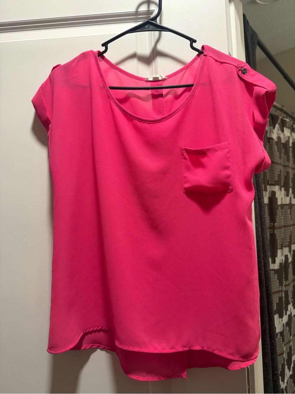Women’s Hot Pink Short Sleeve Blouse